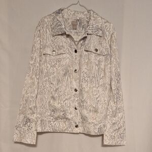 Chico's White and Gray  Jacket